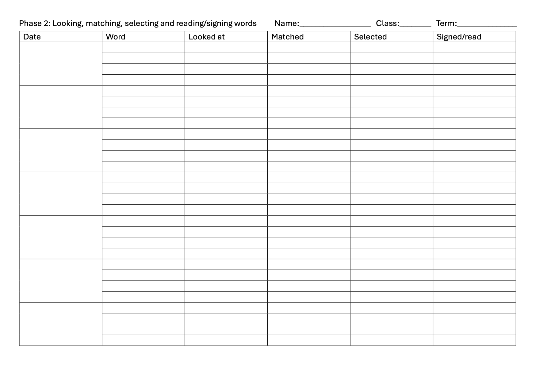 Phase 2 DSE Tracking Sheet