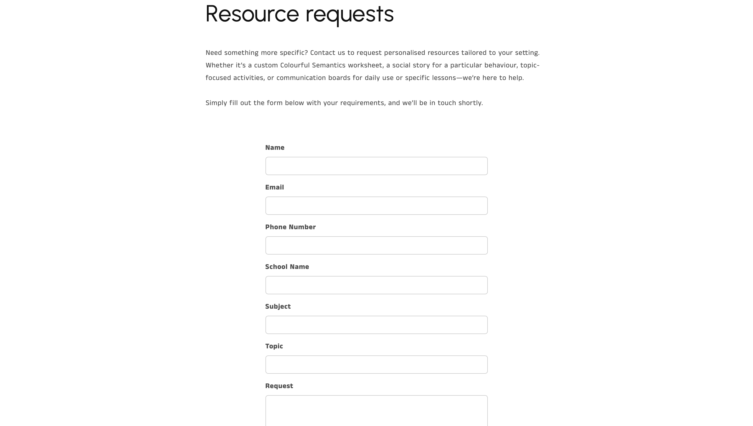 Resource Requests